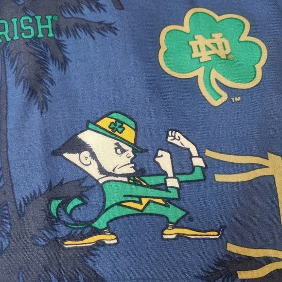 Reyn Spooner Sports Blue Shirt Size XXL University of Norte Dame Football Irish - Picture 12 of 16